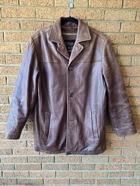 Vintage Wilsons Leather Pelle Studio Insulated Car Coat 🤎